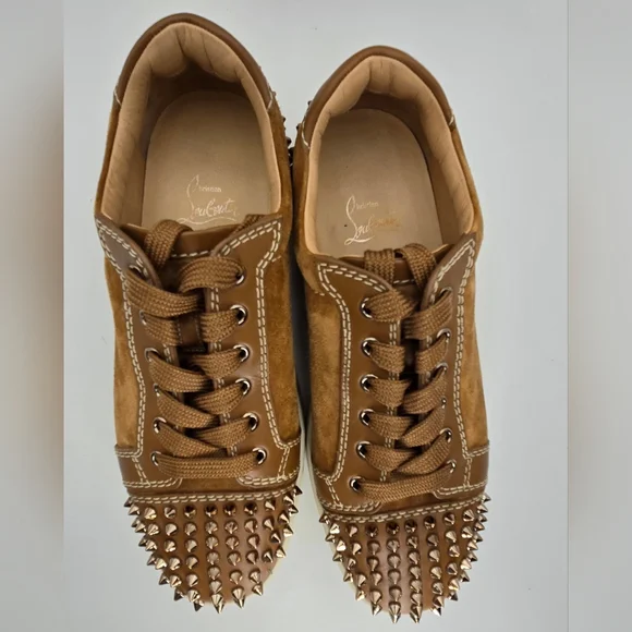 Christian Louboutin Louis Jr Spikes Suede Sneakers, Dust Bag, Box & COA - Picture 9 of 16